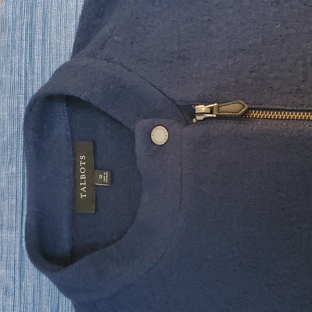 NWOT TALBOTS Blue Zippered Jacket - Picture 5 of 9
